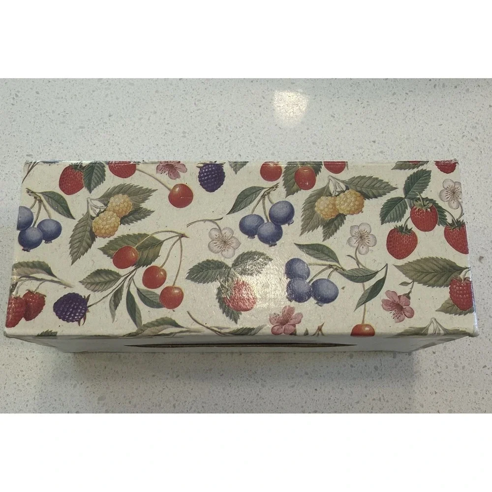 Vintage Country Orchard Set 4 Porcelain Napkin Rings Shabby Chic French Cottage
